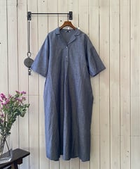 ワンピース HEAVENLY ヘブンリーシャンブレー オープンカラーワンピース ネイビー 2625072