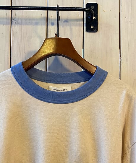 Tシャツ ESTROISLOSE エストゥロワルーズ 5分袖リンガーTシャツ サックス EC26209