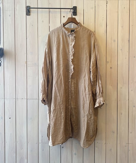 メゾンドソイル maison soil、ベージュ 長袖 シャツワンピース CATEGORY maison de soil | bamboo