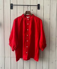 ブラウス YARRA ヤラ シャツギャザーブラウス レッド YR-1633-314