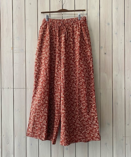 パンツ SOIL ソイル フラワーパンツ ディープレッド×ベージュプリント NSL25575