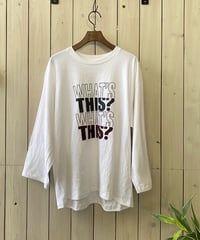 プルオーバー LeMelange  ルメランジュ 6.0ozウルトラコットン8分袖プリントTシャツ ホワイト 8611007