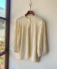 ブラウス YARRA ヤラ ピンタック切替ブラウス ホワイト YR-1623-286