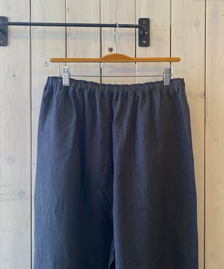 パンツ maison de soil メゾンドソイル フレンチリネンリネンイージーパンツ チャコール GNMDS2062FL