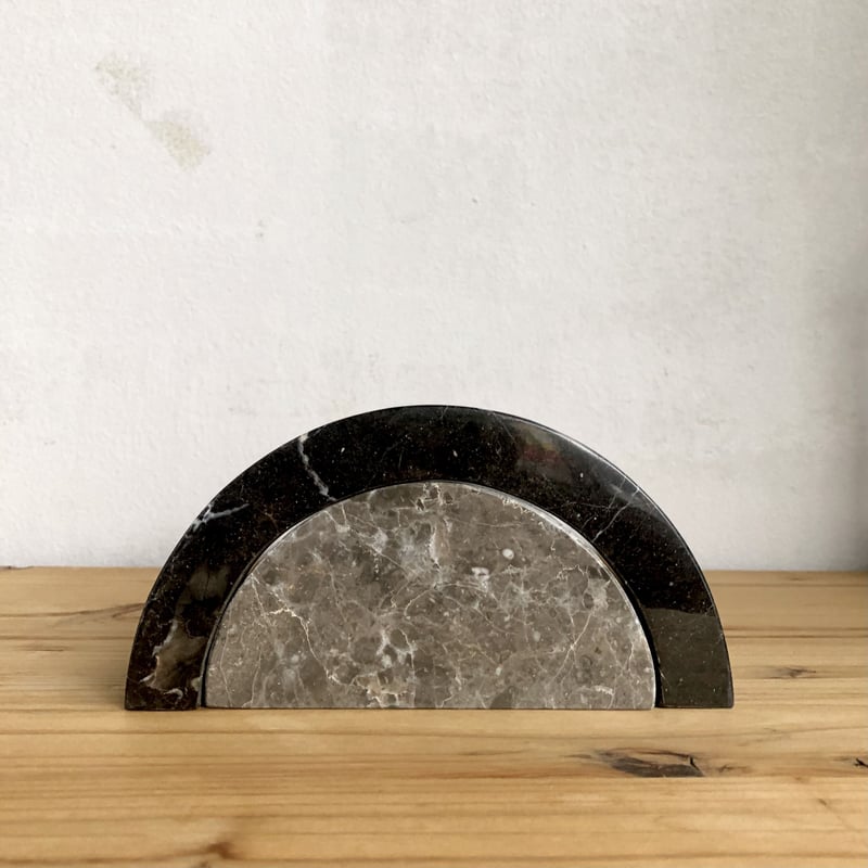 大理石のブックエンド アーチ / ブラック | toau