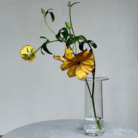 奥大我ガラス作家クリア高級花瓶 金色　縁ハグオーワー　クロス＆クロス 奥泰我 | STORES 奥大我ガラス作家クリア高級花瓶 金色 縁ハグオーワー