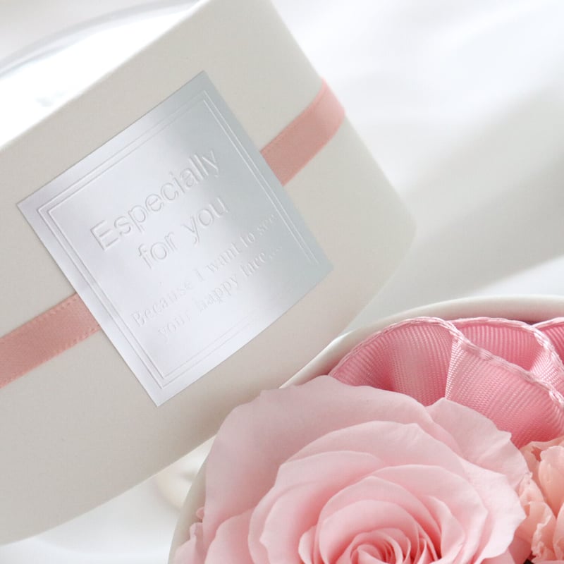 Preserved Flower】ピンクベージュのエレガントなプチフラワーボックス