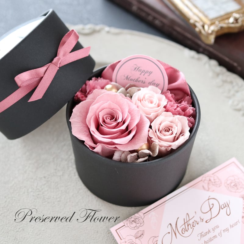 Preserved Flower】モーブピンクのプチフラワーボックス｜誕生日・母の