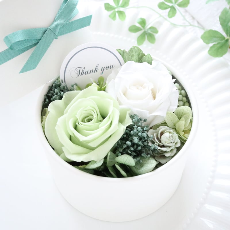 Preserved Flower】ライトグリーンのシンプルなプチフラワーボックス