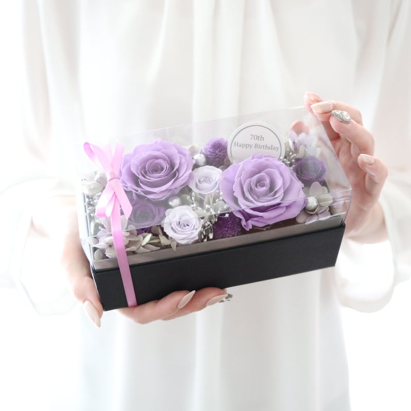 Preserved Flower】ラベンダーローズの上品なくすみ系フラワーボックス