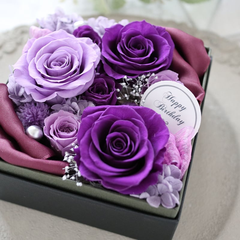 Preserved Flower】 古希・喜寿祝いに上質なバイオレッドのフラワー