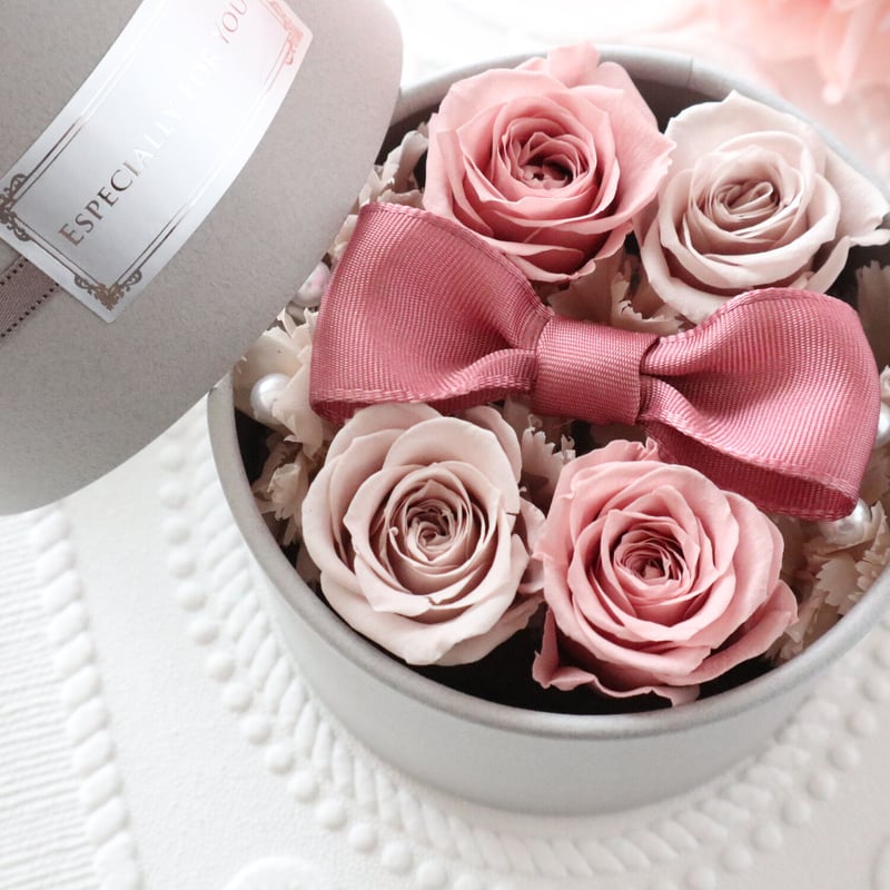 Preserved Flower】クラシカルなグレージュのプチフラワーボックス