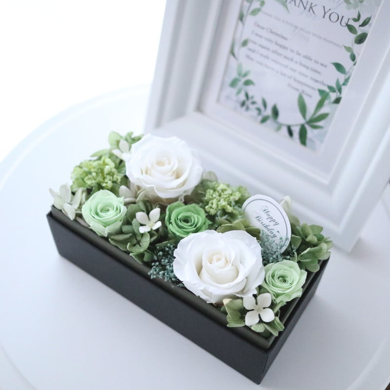 Preserved Flower】ホワイトローズのフレッシュ感あるグリーン系