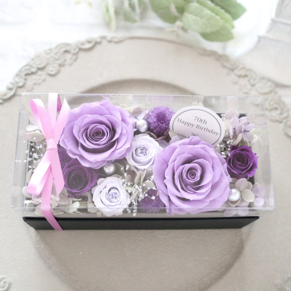 Preserved Flower】ラベンダーローズの上品なくすみ系フラワーボックス