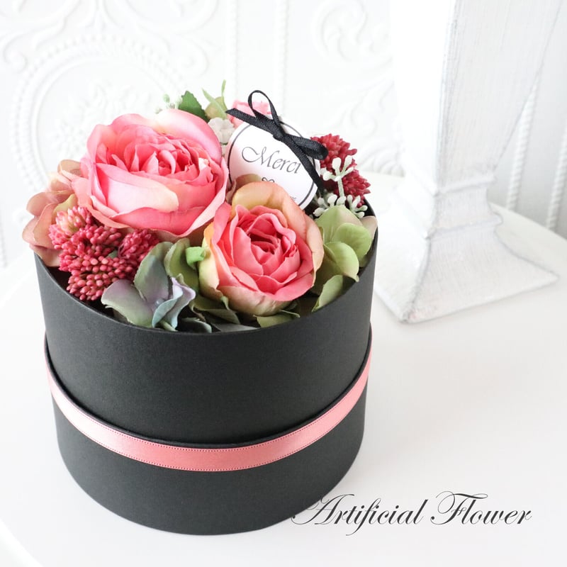 Artificial Flower】シャンパンホワイトローズのフラワーボックス｜母