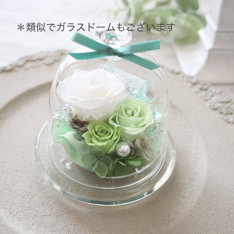 Preserved Flower】グリーン系の爽やかなプチフラワーバスケット