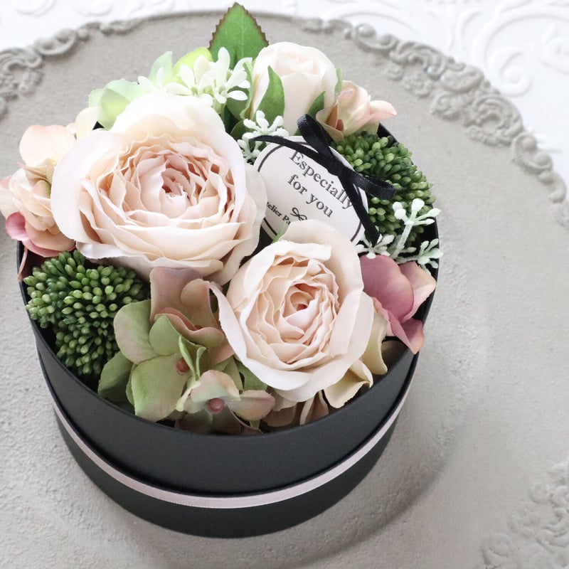 Artificial Flower】シャンパンホワイトローズのフラワーボックス｜母