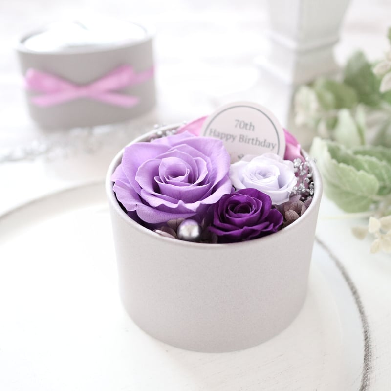 ＊*..ラベンダー色のナチュラルポット..＊°プリザーブドフラワー　お花の贈り物 ラベンダー色のナチュラルポット..＊°プリザーブドフラワー お花の贈り物