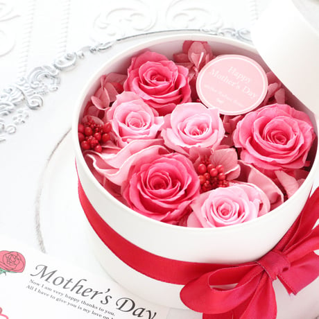 【Preserved Flower】華やかなローズピンクのフラワーボックス｜母の日・記念日・サプライズ・送別花等　pre.005