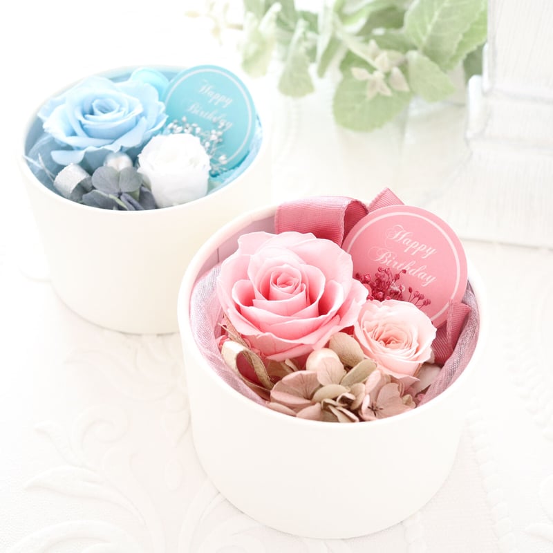 Preserved Flower】選べるメッセージ付プチフラワーボックス｜誕生日