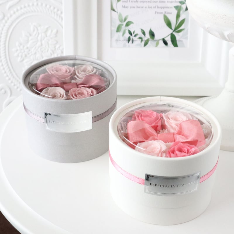 Preserved Flower】可愛いを閉じこめたピンクリボンのフラワーボックス