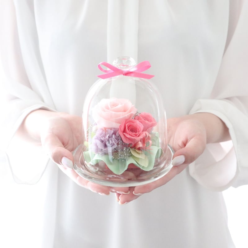 Preserved Flower】パステルカラーの可憐なガラスドーム｜誕生日・母の