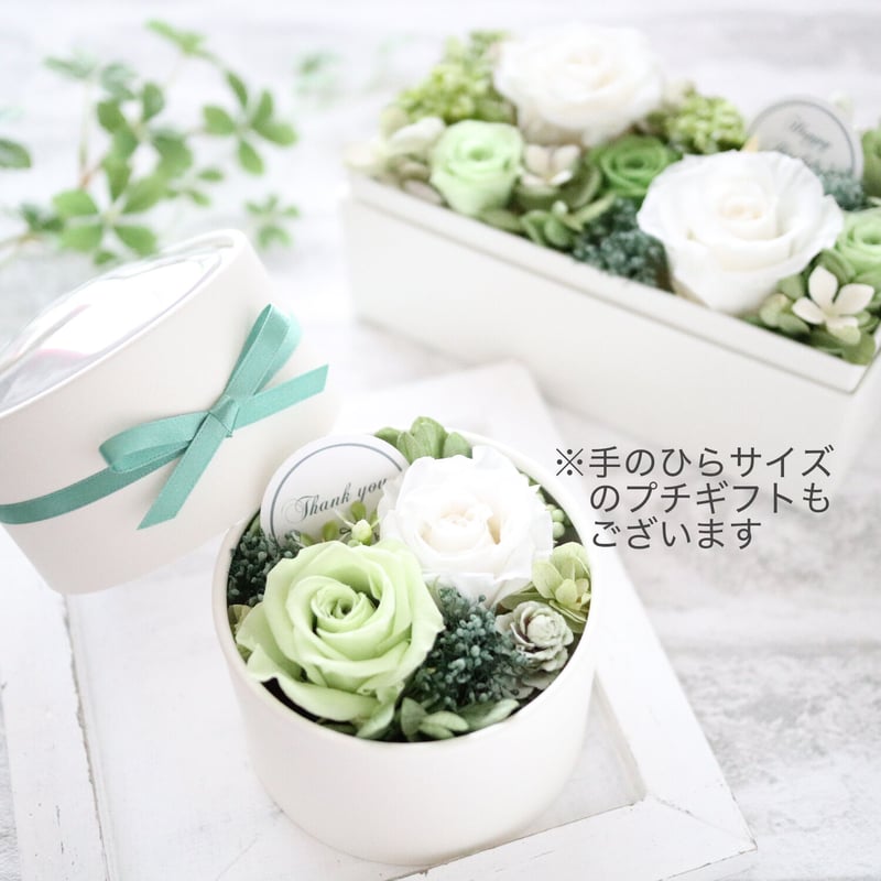 Preserved Flower】ホワイトローズのフレッシュ感あるグリーン系