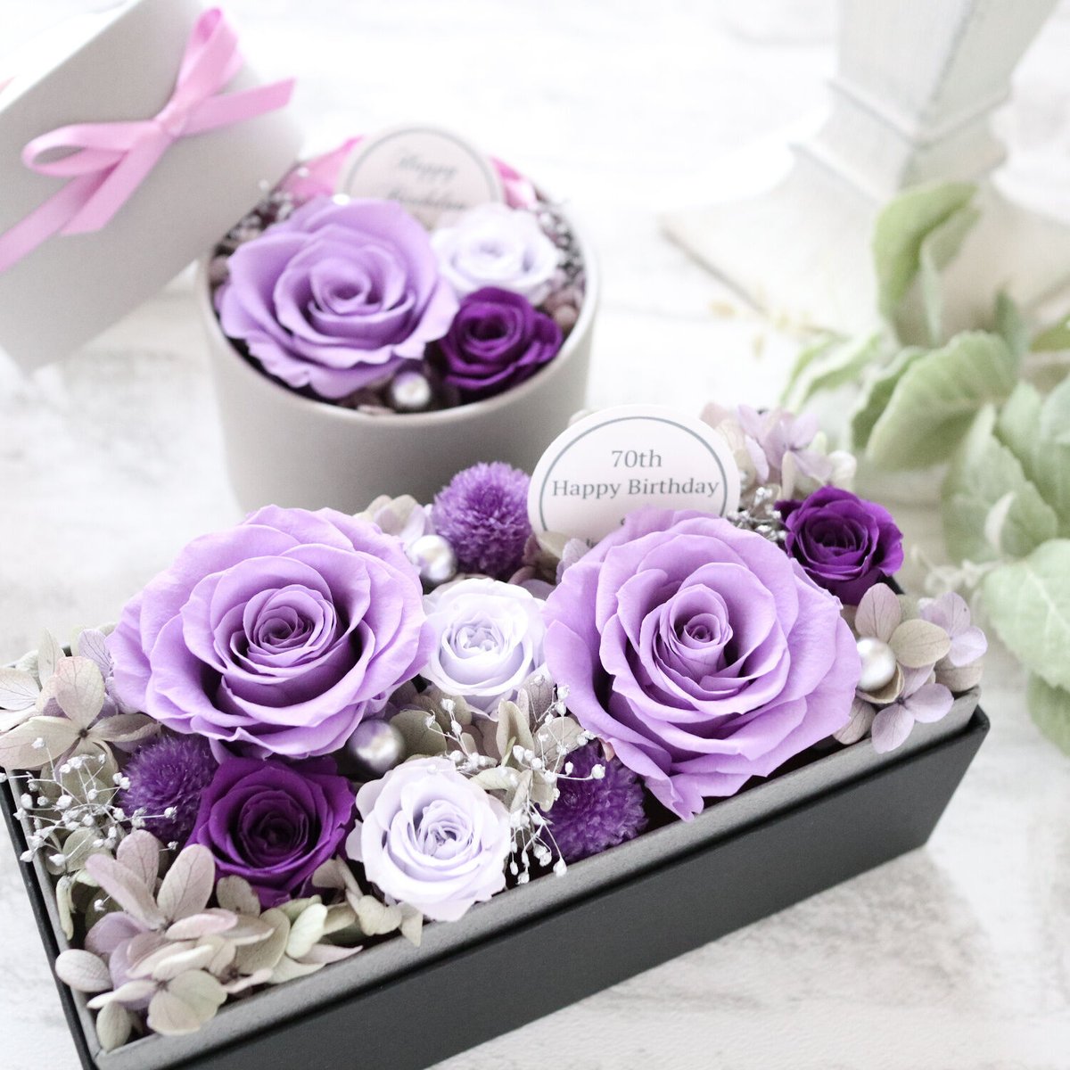 Preserved Flower】ラベンダーローズの上品なくすみ系フラワーボックス