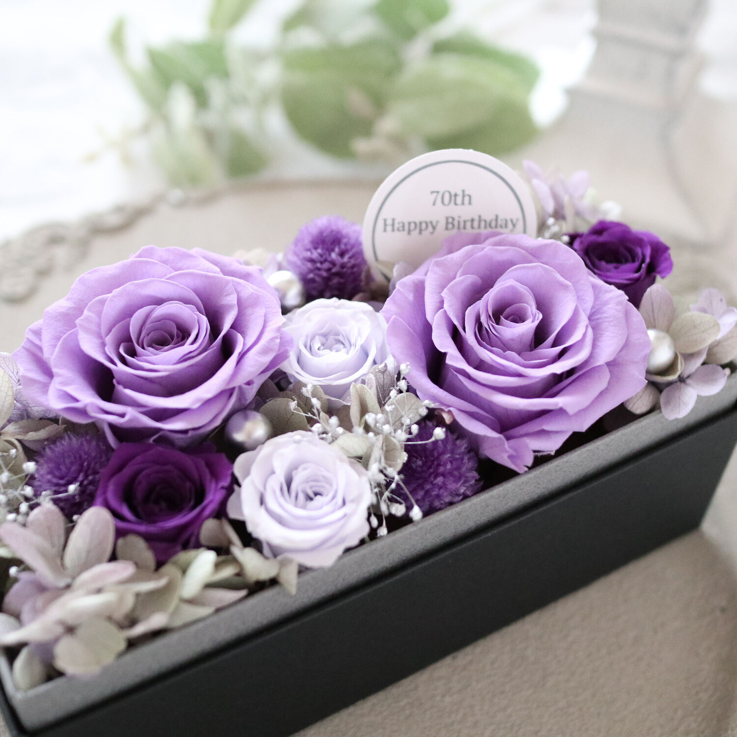 Preserved Flower】ラベンダーローズの上品なくすみ系フラワーボックス