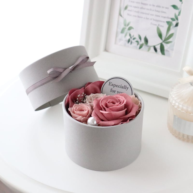 Preserved Flower】くすみピンクの大人可愛いプチフラワーボックス