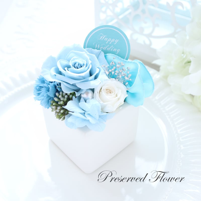 Preserved Flower】サムシングブルーのお試しサイズのプチフラワー