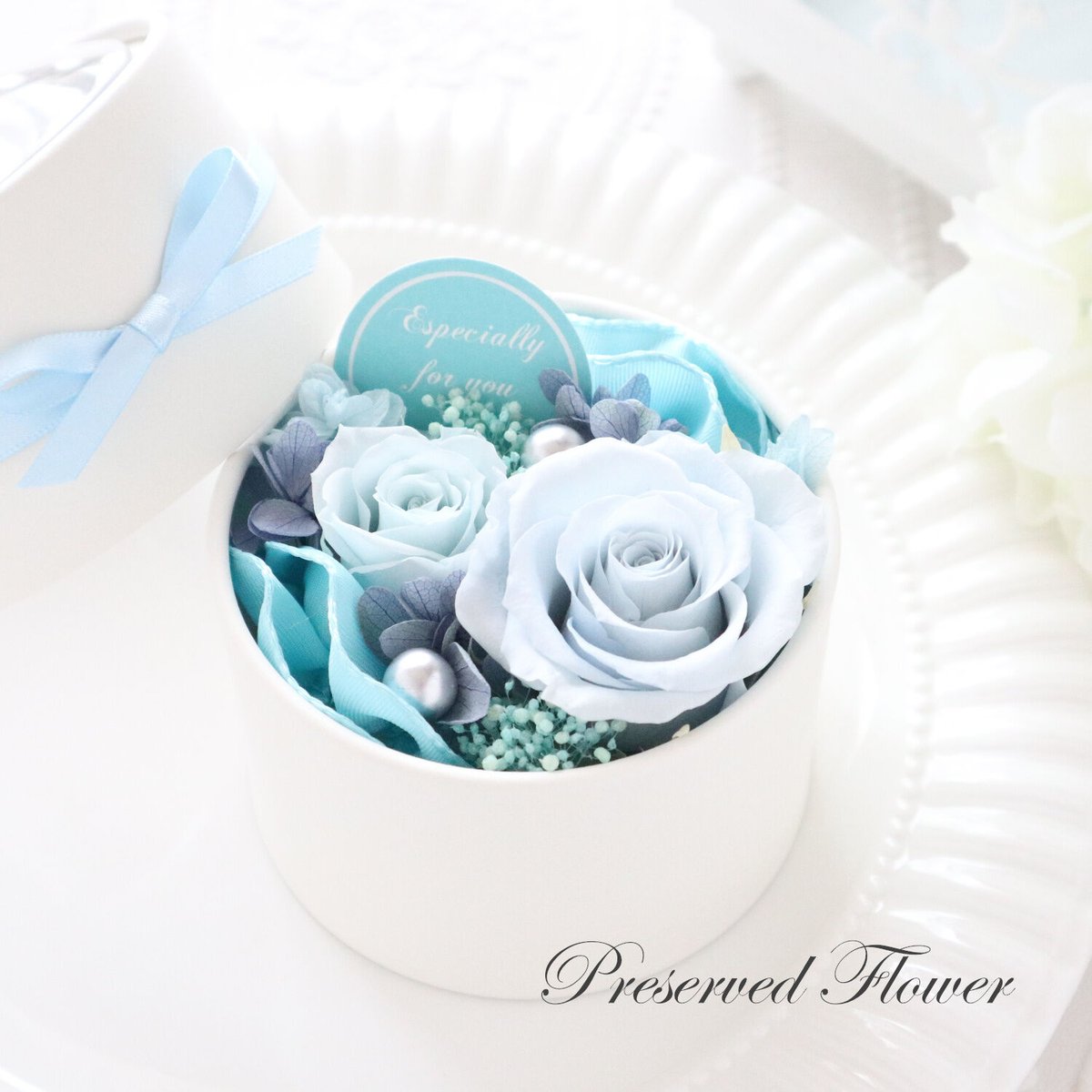 Preserved Flower】サックスブルーのエアリーなプチフラワー