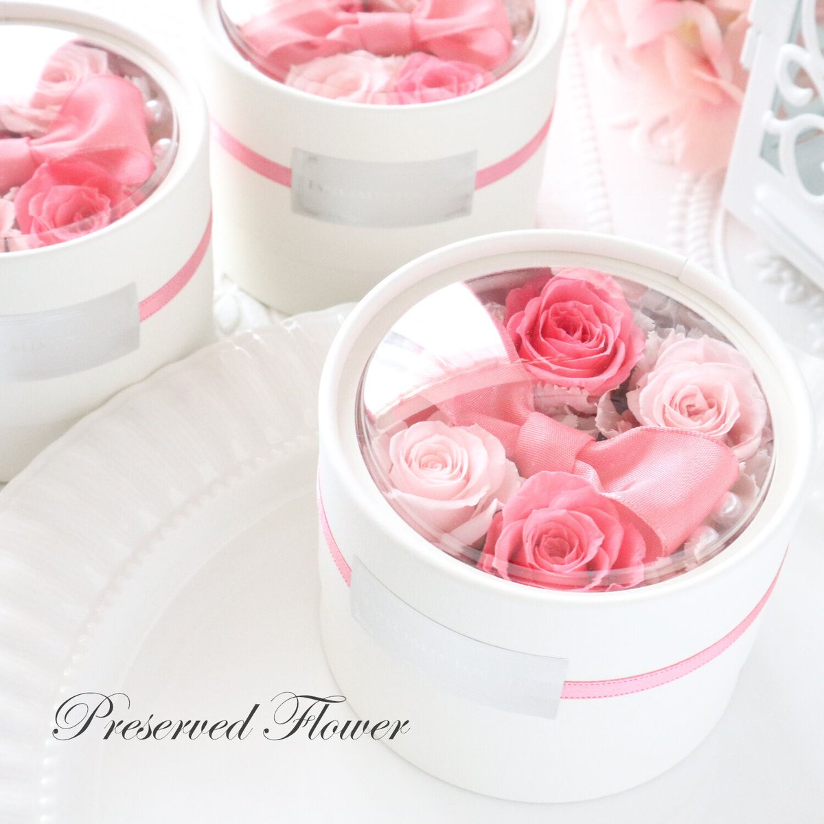 PINｋ RIＢＢON様ありがとうございます Preserved Flower】可愛いを閉じこめたピンクリボンのフラワー