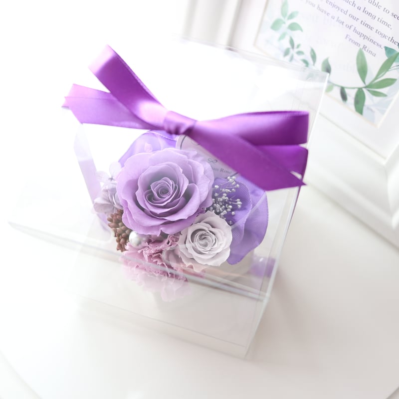 Preserved Flower】エレガントパープル系のお試しサイズのプチフラワー