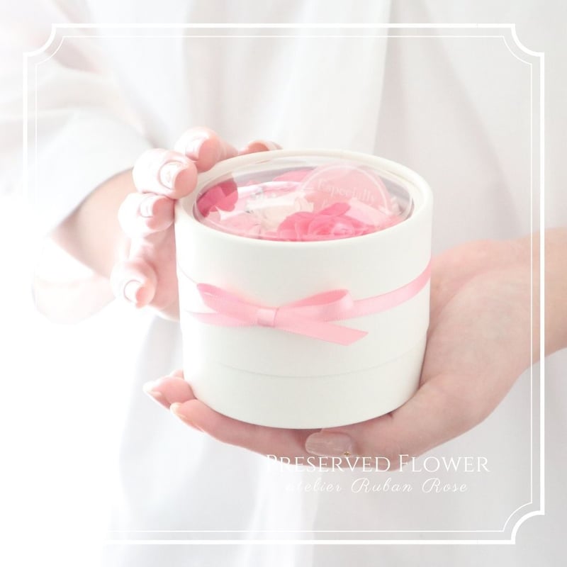 Preserved Flower】ローズピンクの華やかなプチフラワーボックス｜誕生