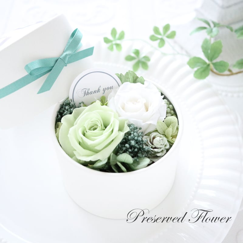 Preserved Flower】ライトグリーンのシンプルなプチフラワーボックス
