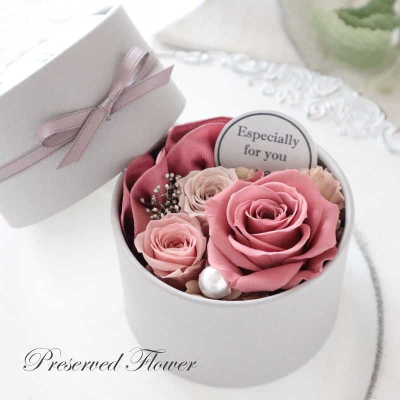 Preserved Flower】くすみピンクの大人可愛いプチフラワーボックス