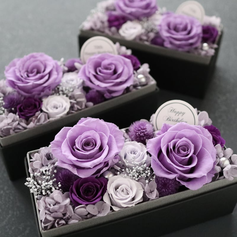 flower✿様ご相談ページ Preserved Flower】ラベンダーローズの上品なくすみ系フラワーボックス