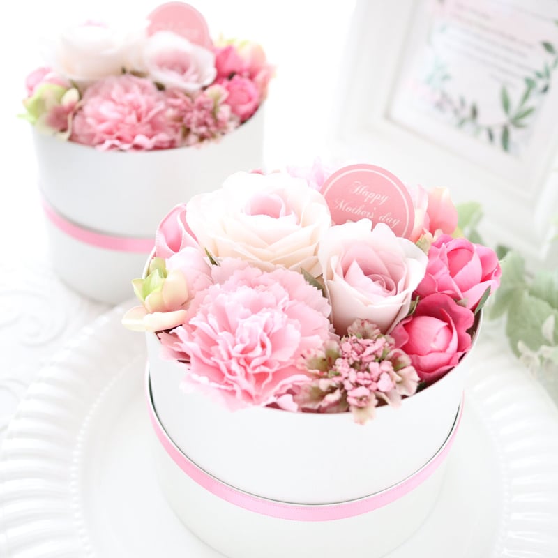 Artificial Flower】カーネーションとバラのフラワーボックス｜母の日