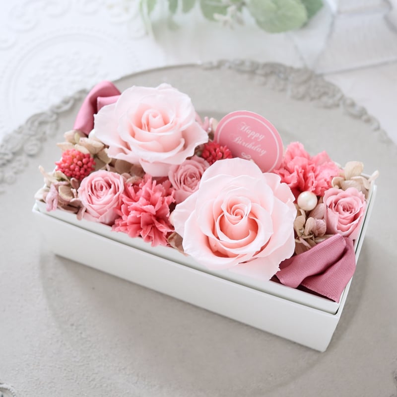 Preserved Flower】ピンクのバラとカーネーションの上品なフラワー