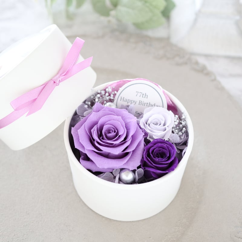 Preserved Flower】ラベンダーカラーのプチフラワーボックス｜誕生日
