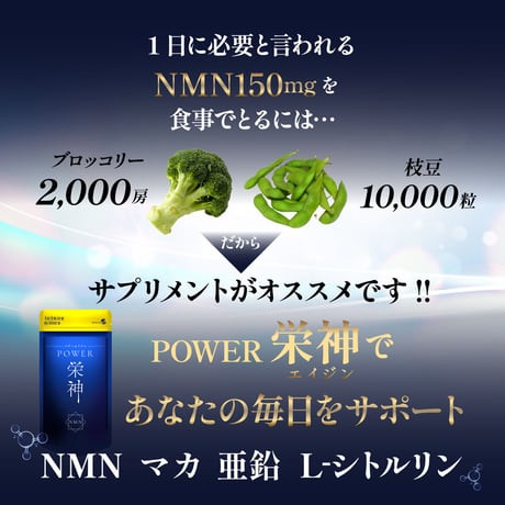 【在庫限りSALE中】 メンズNMN4500　POWER栄神(エイジン)　1日3粒約30日分