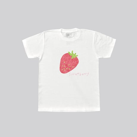【KIDS】くだものＴシャツ いちご