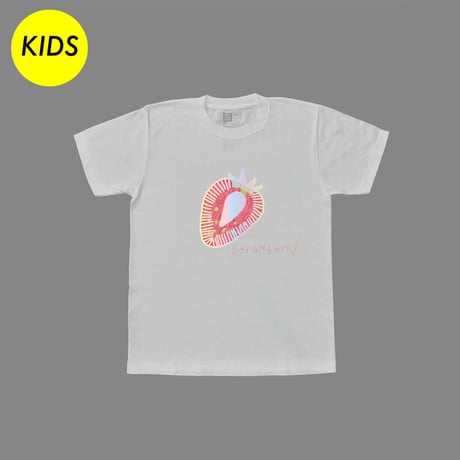 【KIDS】くだものＴシャツ いちご