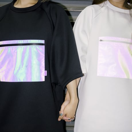"ADAPTER" リフレクターセンターポケットドルマンTシャツ