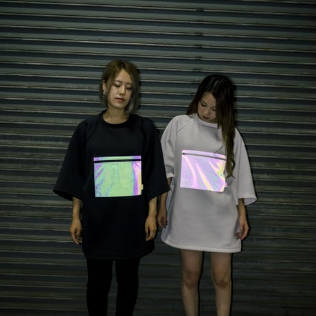 "ADAPTER" リフレクターセンターポケットドルマンTシャツ