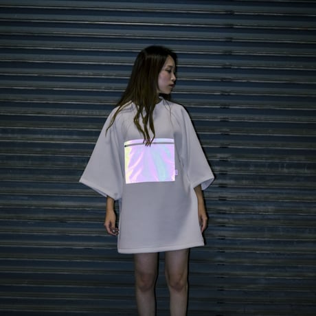 "ADAPTER" リフレクターセンターポケットドルマンTシャツ
