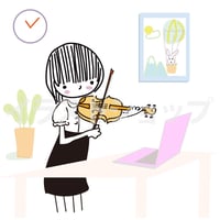 バイオリンオンラインレッスン　イラスト　かわいい先生