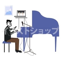 ピアノオンラインレッスンイラスト　男の先生