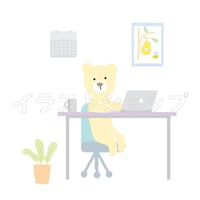 テレワークイラスト　テレワーックマ